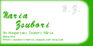 maria zsubori business card